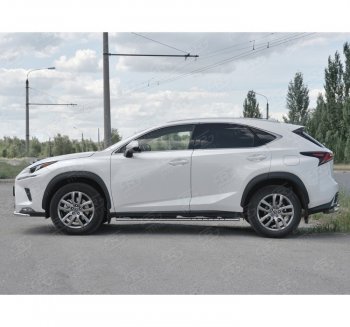 24 749 р. Пороги труба 75х42 Russtal (овал с проступью) Lexus NX300h Z10 дорестайлинг (2014-2017)  с доставкой в г. Тамбов. Увеличить фотографию 4