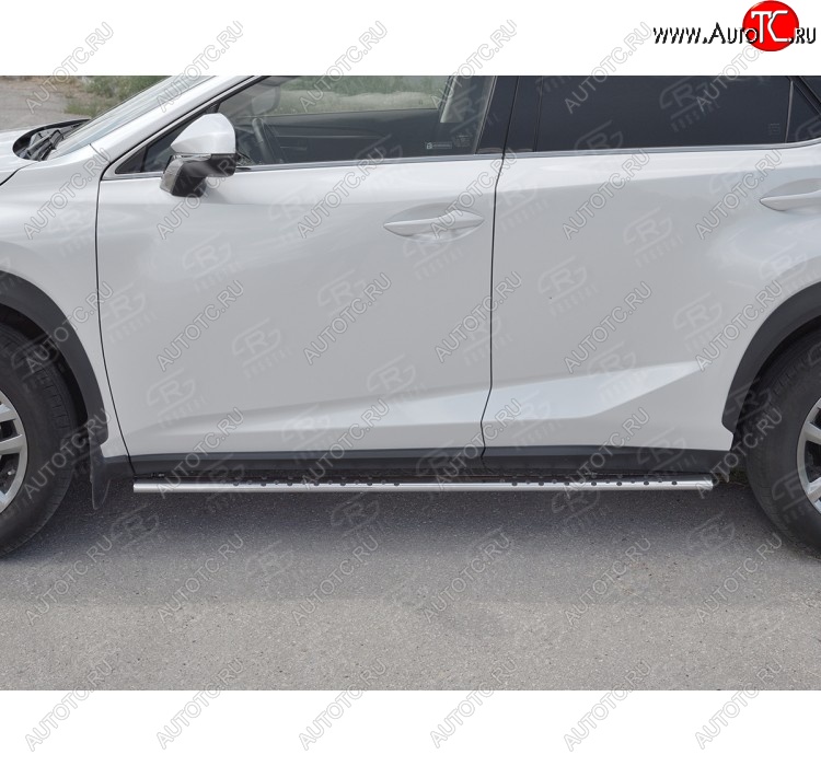 24 749 р. Пороги труба 75х42 Russtal (овал с проступью) Lexus NX300h Z10 дорестайлинг (2014-2017)  с доставкой в г. Тамбов