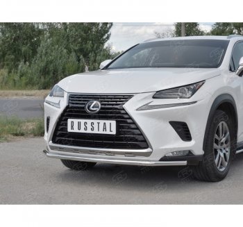 13 799 р. Защита переднего бампера (Ø42 мм, нержавейка) SLITKOFF  Lexus NX300h  Z10 (2014-2017) дорестайлинг  с доставкой в г. Тамбов. Увеличить фотографию 3