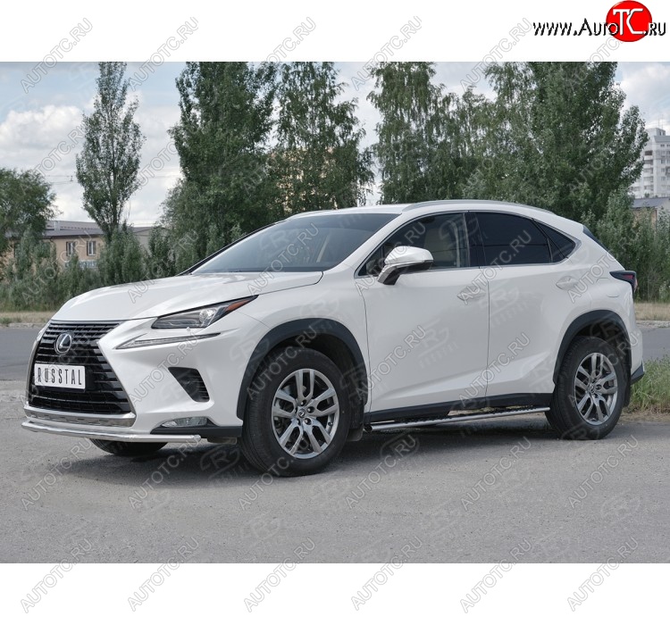 13 799 р. Защита переднего бампера (Ø42 мм, нержавейка) SLITKOFF  Lexus NX300h  Z10 (2014-2017) дорестайлинг  с доставкой в г. Тамбов