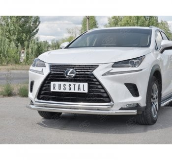 17 999 р. Защита переднего бампера (2 трубы Ø63 и 42 мм, нержавейка) SLITKOFF  Lexus NX300h  Z10 (2014-2017) дорестайлинг  с доставкой в г. Тамбов. Увеличить фотографию 3