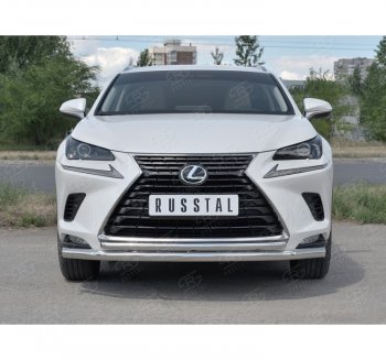 17 999 р. Защита переднего бампера (2 трубы Ø63 и 42 мм, нержавейка) SLITKOFF  Lexus NX300h  Z10 (2014-2017) дорестайлинг  с доставкой в г. Тамбов. Увеличить фотографию 4