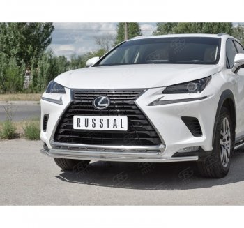 18 949 р. Защита переднего бампера (2 трубы Ø42 мм, нержавейка) SLITKOFF  Lexus NX300h  Z10 (2014-2017) дорестайлинг  с доставкой в г. Тамбов. Увеличить фотографию 3