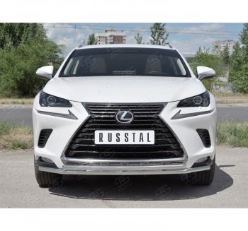 18 949 р. Защита переднего бампера (2 трубы Ø42 мм, нержавейка) SLITKOFF  Lexus NX300h  Z10 (2014-2017) дорестайлинг  с доставкой в г. Тамбов. Увеличить фотографию 4