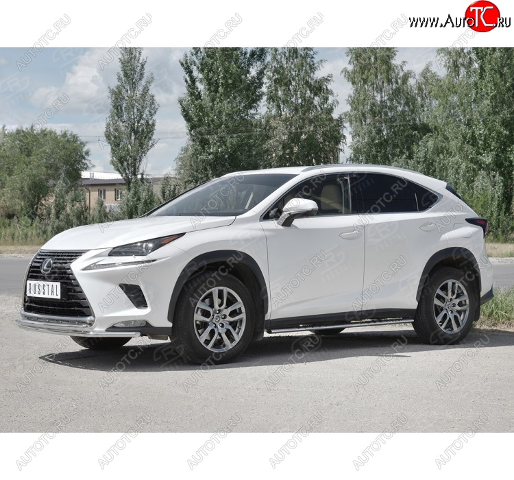 18 949 р. Защита переднего бампера (2 трубы Ø42 мм, нержавейка) SLITKOFF  Lexus NX300h  Z10 (2014-2017) дорестайлинг  с доставкой в г. Тамбов