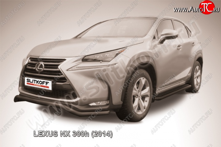 12 949 р. Защита переднего бампера из трубы d57 Slitkoff (волна)  Lexus NX300h  Z10 (2014-2017) дорестайлинг (Цвет: серебристый)  с доставкой в г. Тамбов