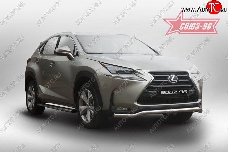 18 764 р. Защита переднего бампера одинарная Souz-96 Premium (d60) Lexus NX200 Z10 дорестайлинг (2014-2017)  с доставкой в г. Тамбов