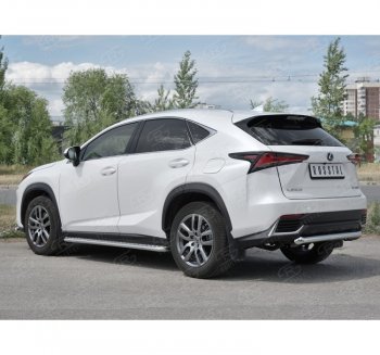 Защита заднего бампера (Ø63 мм, нержавейка) Russtal Lexus (Лексус) NX300h (НХ)  Z10 (2014-2017) Z10 дорестайлинг