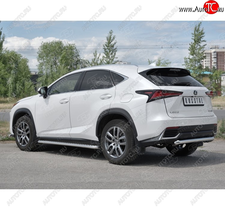 8 999 р. Защита заднего бампера (Ø63 мм, нержавейка) Russtal  Lexus NX300h  Z10 (2014-2017) дорестайлинг  с доставкой в г. Тамбов