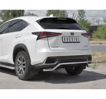 8 349 р. Защита заднего бампера (Ø42 мм волна, нержавейка) Russtal  Lexus NX300h  Z10 (2014-2017) дорестайлинг  с доставкой в г. Тамбов. Увеличить фотографию 3