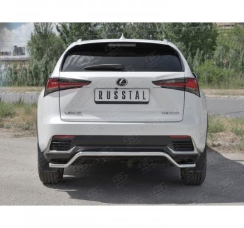 8 349 р. Защита заднего бампера (Ø42 мм волна, нержавейка) Russtal  Lexus NX300h  Z10 (2014-2017) дорестайлинг  с доставкой в г. Тамбов. Увеличить фотографию 4