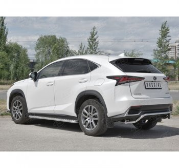 8 349 р. Защита заднего бампера (Ø42 мм волна, нержавейка) Russtal  Lexus NX300h  Z10 (2014-2017) дорестайлинг  с доставкой в г. Тамбов. Увеличить фотографию 1