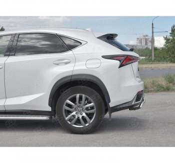 9 649 р. Защита заднего бампера (Ø75х42 мм, нержавейка) Russtal Lexus NX300h Z10 дорестайлинг (2014-2017)  с доставкой в г. Тамбов. Увеличить фотографию 2