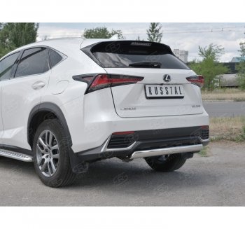 9 649 р. Защита заднего бампера (Ø75х42 мм, нержавейка) Russtal Lexus NX300h Z10 дорестайлинг (2014-2017)  с доставкой в г. Тамбов. Увеличить фотографию 3