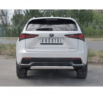 9 649 р. Защита заднего бампера (Ø75х42 мм, нержавейка) Russtal Lexus NX300h Z10 дорестайлинг (2014-2017)  с доставкой в г. Тамбов. Увеличить фотографию 4