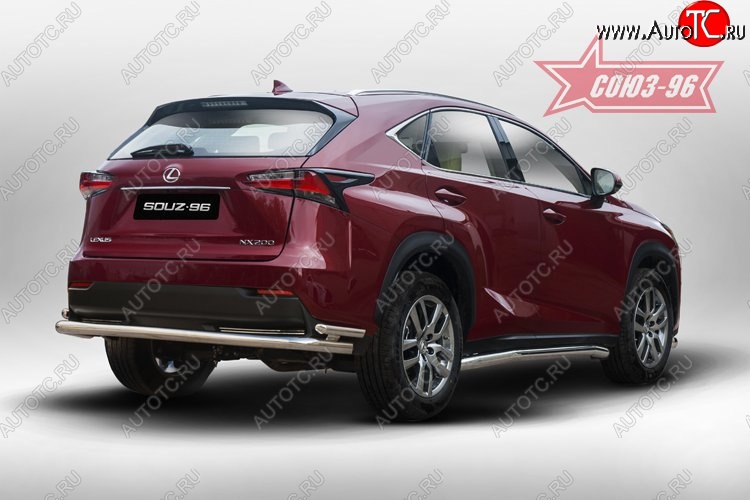 17 234 р. Двойная заднего бампера Souz-96 (d60/42) Lexus NX200 Z10 дорестайлинг (2014-2017)  с доставкой в г. Тамбов