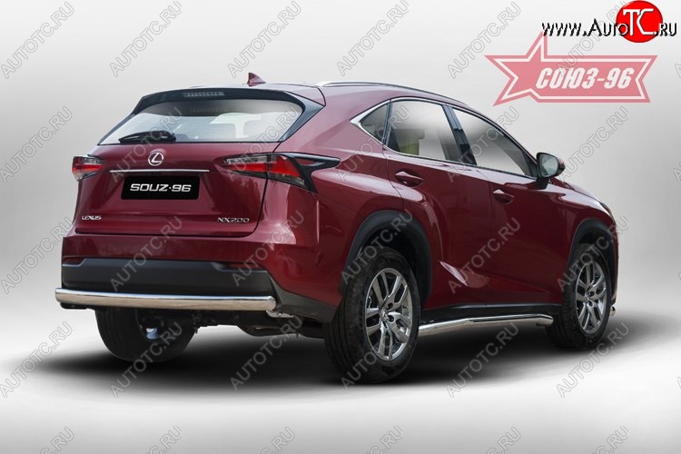 15 614 р. Защита заднего бампера Souz-96 (овал 75х42) Lexus NX200 Z10 дорестайлинг (2014-2017)  с доставкой в г. Тамбов