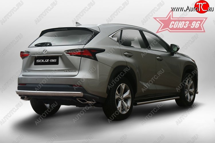 15 434 р. Защита заднего бампера Souz-96 рестайлинг (овал 75х42) Lexus NX200 Z10 дорестайлинг (2014-2017)  с доставкой в г. Тамбов