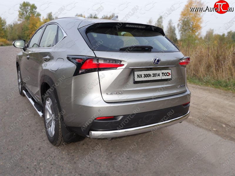 23 599 р. Защита заднего бампера (овальная) ТСС (нержавейка d75х42 мм) Lexus NX300h Z10 дорестайлинг (2014-2017)  с доставкой в г. Тамбов