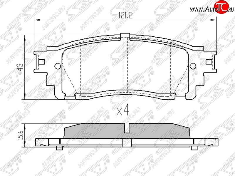 1 179 р. Колодки тормозные SAT (задние) Lexus NX300h Z10 дорестайлинг (2014-2017)  с доставкой в г. Тамбов