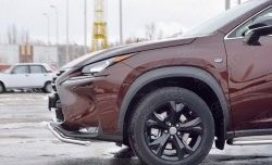 13 299 р. Защита переднего бампера (Ø42 мм, волна, нержавейка) SLITKOFF  Lexus NX200  Z10 (2014-2017) дорестайлинг  с доставкой в г. Тамбов. Увеличить фотографию 3