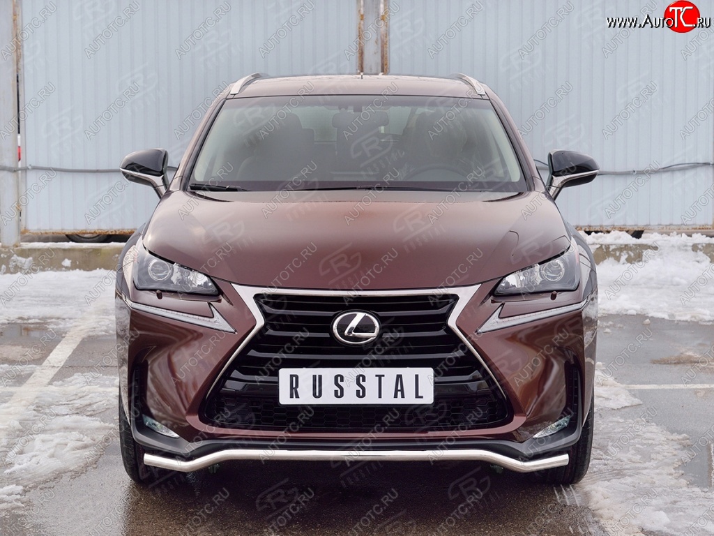 13 299 р. Защита переднего бампера (Ø42 мм, волна, нержавейка) SLITKOFF  Lexus NX200  Z10 (2014-2017) дорестайлинг  с доставкой в г. Тамбов