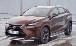 19 799 р. Защита переднего бампера (2 трубыØ63 и 42 мм, нержавейка) Russtal Lexus NX200 Z10 дорестайлинг (2014-2017)  с доставкой в г. Тамбов. Увеличить фотографию 2