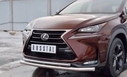 19 799 р. Защита переднего бампера (2 трубыØ63 и 42 мм, нержавейка) Russtal Lexus NX200 Z10 дорестайлинг (2014-2017)  с доставкой в г. Тамбов. Увеличить фотографию 4