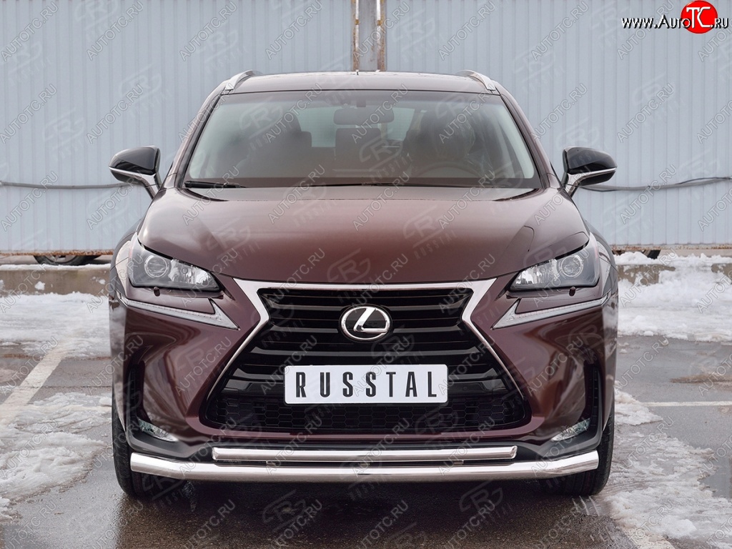 19 799 р. Защита переднего бампера (2 трубыØ63 и 42 мм, нержавейка) Russtal Lexus NX200 Z10 дорестайлинг (2014-2017)  с доставкой в г. Тамбов