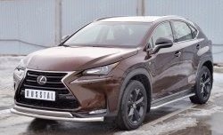 21 349 р. Защита переднего бампера (2 трубыØ63 и 75х42 мм, нержавейка) Russtal Lexus NX200 Z10 дорестайлинг (2014-2017)  с доставкой в г. Тамбов. Увеличить фотографию 2