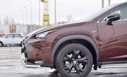 21 349 р. Защита переднего бампера (2 трубыØ63 и 75х42 мм, нержавейка) Russtal Lexus NX200 Z10 дорестайлинг (2014-2017)  с доставкой в г. Тамбов. Увеличить фотографию 3