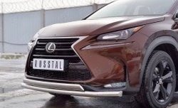 21 349 р. Защита переднего бампера (2 трубыØ63 и 75х42 мм, нержавейка) Russtal Lexus NX200 Z10 дорестайлинг (2014-2017)  с доставкой в г. Тамбов. Увеличить фотографию 4