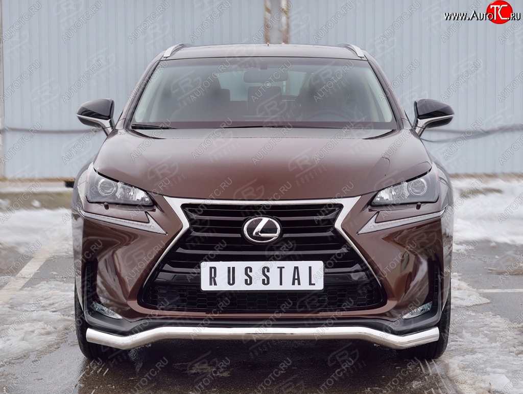 17 899 р. Защита переднего бампера (Ø63 мм волна, нержавейка) Russtal Lexus NX200 Z10 дорестайлинг (2014-2017)  с доставкой в г. Тамбов