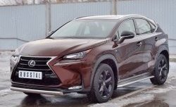 11 249 р. Защита переднего бампера (Ø75х42 мм, нержавейка) Russtal Lexus NX200 Z10 дорестайлинг (2014-2017)  с доставкой в г. Тамбов. Увеличить фотографию 2