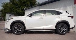 18 999 р. Защита порогов из круглой трубы диаметром 63 мм SLITKOFF  Lexus NX200  Z10 (2014-2017) дорестайлинг  с доставкой в г. Тамбов. Увеличить фотографию 2