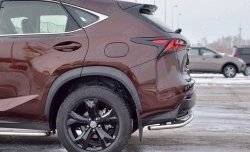 18 549 р. Защита заднего бампера (Ø42 мм с надписью, нержавейка) Russtal  Lexus NX200  Z10 (2014-2017) дорестайлинг  с доставкой в г. Тамбов. Увеличить фотографию 3