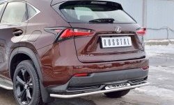 18 549 р. Защита заднего бампера (Ø42 мм с надписью, нержавейка) Russtal  Lexus NX200  Z10 (2014-2017) дорестайлинг  с доставкой в г. Тамбов. Увеличить фотографию 4