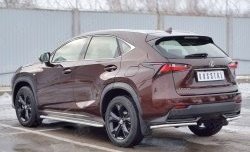 9 799 р. Защита заднего бампера (Ø42 мм уголки, нержавейка) Russtal Lexus NX200 Z10 дорестайлинг (2014-2017)  с доставкой в г. Тамбов. Увеличить фотографию 2