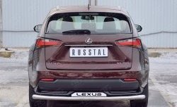 19 999 р. Защита заднего бампера (Ø63 мм с надписью, нержавейка) Russtal Lexus NX200 Z10 дорестайлинг (2014-2017)  с доставкой в г. Тамбов. Увеличить фотографию 1