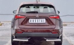 Защита заднего бампера (Ø63 мм уголки, нержавейка) Russtal Lexus NX200 Z10 дорестайлинг (2014-2017)