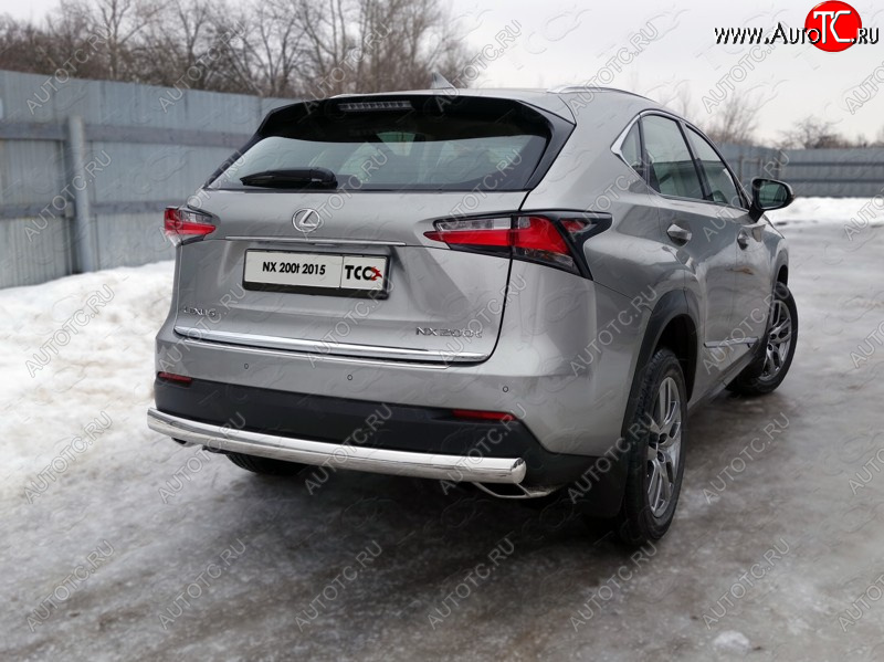 22 799 р. Защита заднего бампера (овальная) ТСС (нержавейка d75х42 мм) Lexus NX200 Z10 дорестайлинг (2014-2017)  с доставкой в г. Тамбов