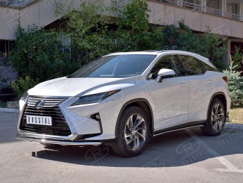 15 999 р. Защита переднего бампера (Ø42 мм, нержавейка, кроме F-Sport) SLITKOFF Lexus RX350L AL20 рестайлинг (2019-2022)  с доставкой в г. Тамбов. Увеличить фотографию 2