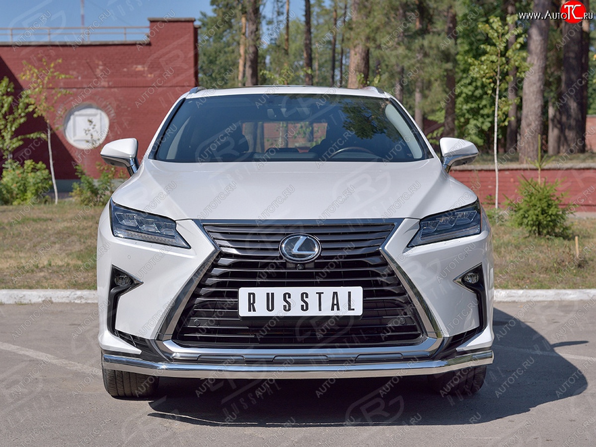 16 999 р. Защита переднего бампера (Ø63 мм, нержавейка, кроме F-Sport) SLITKOFF  Lexus RX350L  AL20 (2017-2022) дорестайлинг, рестайлинг  с доставкой в г. Тамбов