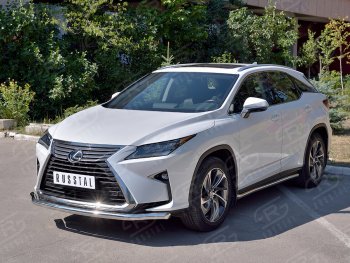 16 999 р. Защита переднего бампера (Ø63 мм, нержавейка, кроме F-Sport) SLITKOFF  Lexus RX350L  AL20 (2017-2022) дорестайлинг, рестайлинг  с доставкой в г. Тамбов. Увеличить фотографию 2