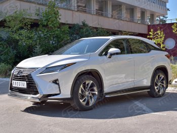 20 999 р. Защита переднего бампера (Ø75х42 мм, нержавейка, кроме F-Sport) Russtal Lexus RX350L AL20 рестайлинг (2019-2022)  с доставкой в г. Тамбов. Увеличить фотографию 2