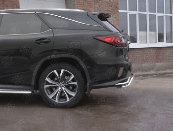 13 899 р. Защита заднего бампера (Ø42 мм волна, нержавейка, NOT F-SPORT) SLITKOFF Lexus RX350L AL20 рестайлинг (2019-2022)  с доставкой в г. Тамбов. Увеличить фотографию 3