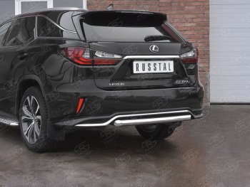 15 999 р. Защита заднего бампера (Ø63 мм, нержавейка, NOT F-SPORT) SLITKOFF  Lexus RX350L  AL20 (2017-2022) дорестайлинг, рестайлинг  с доставкой в г. Тамбов. Увеличить фотографию 2