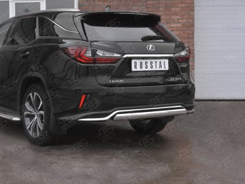 12 949 р. Защита заднего бампера (Ø75х42 мм, нержавейка, NOT F-SPORT) Russtal Lexus RX350L AL20 рестайлинг (2019-2022)  с доставкой в г. Тамбов. Увеличить фотографию 2