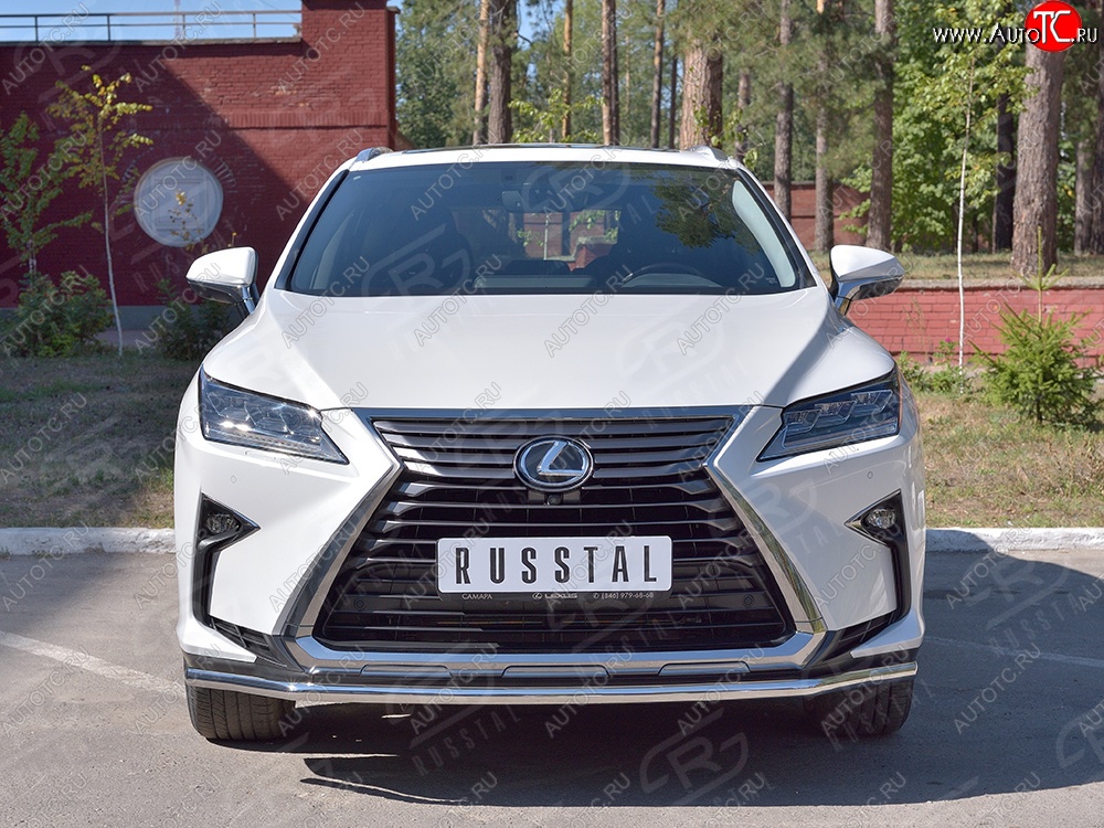 13 999 р. Защита переднего бампера (Ø42 мм, нержавейка) Russtal Lexus RX 200T AL20 дорестайлинг (2015-2017)  с доставкой в г. Тамбов