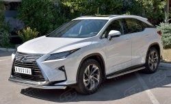 19 799 р. Защита переднего бампера (2 трубыØ63 и 42 мм, нержавейка) Russtal Lexus RX 200T AL20 дорестайлинг (2015-2017)  с доставкой в г. Тамбов. Увеличить фотографию 2